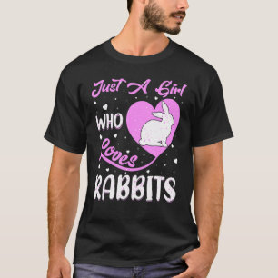 Hart vorm konijn gewoon een meisje die van konijne t-shirt