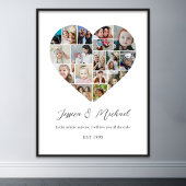 Hart Vorm Liefde Foto Collage Bruiloft Jubileum Poster