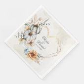 Hart Vorm Lijst Pompoen Wildbloemen Bruiloft Servet (Hoek)