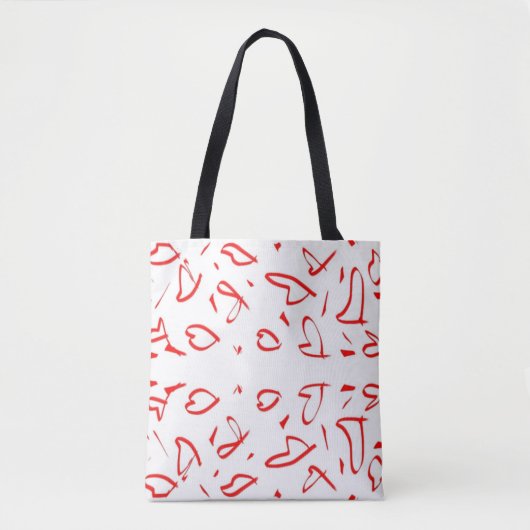 Hart vorm ontwerp tote bag (Voorkant)