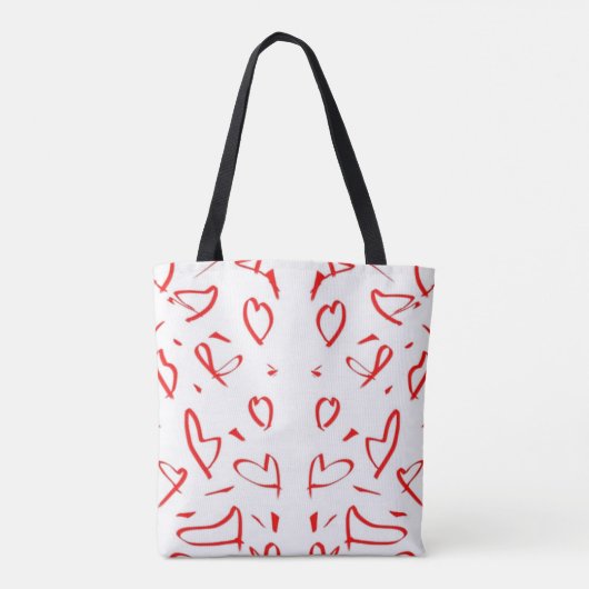 Hart vorm ontwerp tote bag (Achterkant)