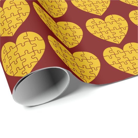 hart vorm puzzel cadeaupapier (Rol Hoek)