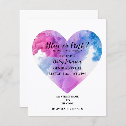 Hart vorm rook sekse openbaring (Voorkant / Achterkant)