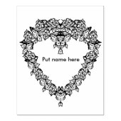 Hart vorm roos patroonrand 2 kunst stempel (Afrduk)