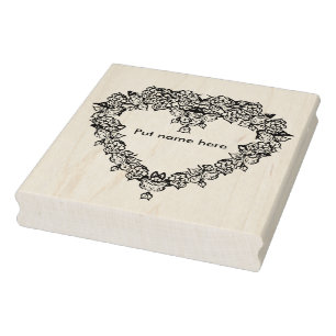 Hart vorm roos patroonrand 2 kunst stempel