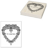 Hart vorm roos patroonrand 2 kunst stempel (Gestempeld)