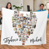 Hart Vormde Foto Collage 51 Afbeeldingen Couples Fleece Deken