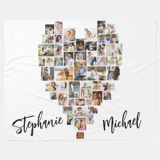 Hart Vormde Foto Collage 51 Afbeeldingen Couples Fleece Deken (Voorkant (Horizontaal))