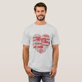 Hart-vormige brandweerman Word Cloud T-shirt (Voorkant volledig)