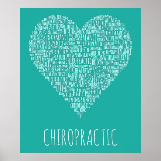 Hart-vormige Chiropractische Word Collage Poster (Voorkant)
