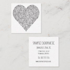 Hart-vormige Chiropractische Word Collage Vierkante Visitekaartje