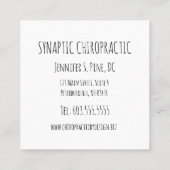 Hart-vormige Chiropractische Word Collage Vierkante Visitekaartje (Achterkant)