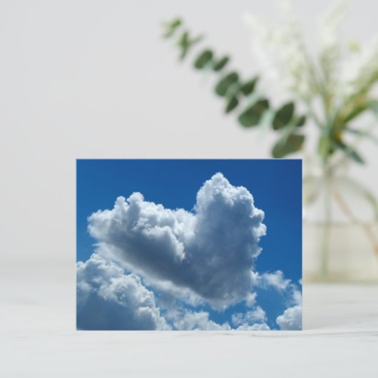 Hart-vormige cloud briefkaart (Staand voorkant)