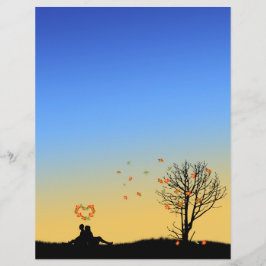 Hart-vormige herfst lekt paar