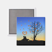 Hart-vormige herfst lekt paar magneet (Voorkant / Achterkant)