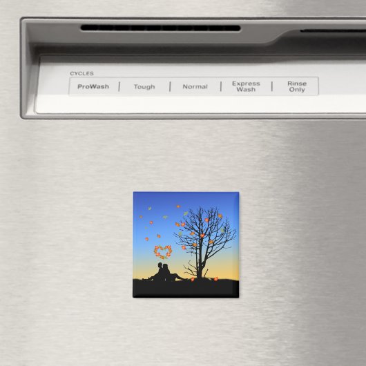 Hart-vormige herfst lekt paar magneet (Insitu (Vaatwasser))