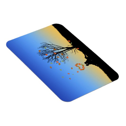 Hart-vormige herfst lekt paar magneet (Rechterzijde)