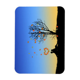 Hart-vormige herfst lekt paar magneet