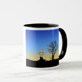 Hart-vormige herfst lekt paar mok (Voorkant rechts)