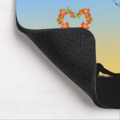 Hart-vormige herfst lekt paar muismat (Hoek)