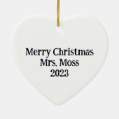 Hart-vormige Holly krans voor leraar Keramisch Ornament (Achterkant)