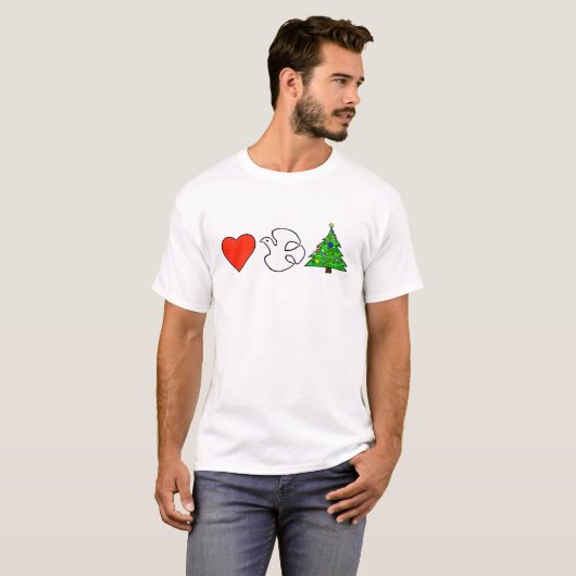 Hart, vrede, kerstT-shirt T-shirt (Voorkant volledig)