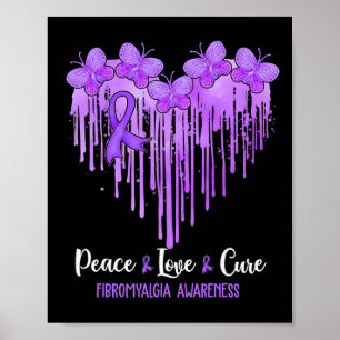 Hart Vrede Liefde Cure Fibromyalgie Awareness Poster