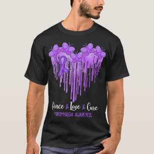 Hart Vrede Liefde Cure Fibromyalgie Awareness T-shirt