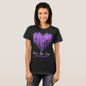 Hart Vrede Liefde Cure Fibromyalgie Awareness T-shirt (Voorkant volledig)