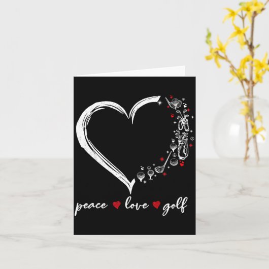 Hart Vrede Liefde Golf Speler Srt Liefhebbers Outf Kaart (Gele Bloem)