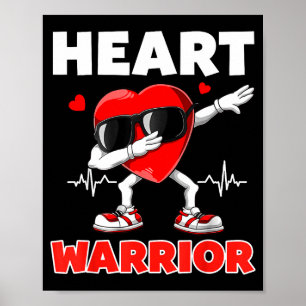 Hart Warrior Hartziekte Bewustzijn Maand Rode Ha Poster
