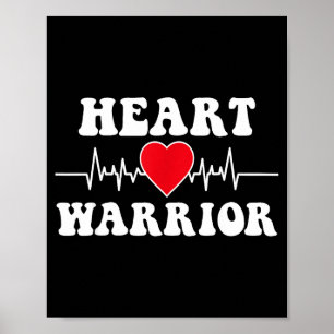 Hart Warrior Hartziekte Bewustzijn Maand Rode Hart Poster