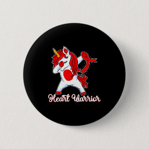 Hart Warrior Lint Hartziekte Dabbing Eenhoorn Ronde Button 5,7 Cm