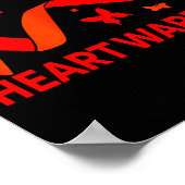 Hart Warrior Rode Lint Hartziektebewustzijn M Poster (Hoek)