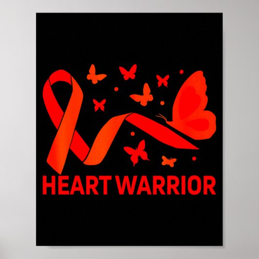 Hart Warrior Rode Lint Hartziektebewustzijn M Poster (Voorkant)