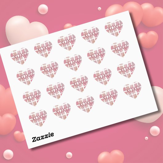 Hart Watercolor XOXO Valentijnsdag Stickers