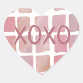 Hart Watercolor XOXO Valentijnsdag Stickers (Voorkant)
