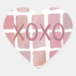 Hart Watercolor XOXO Valentijnsdag Stickers