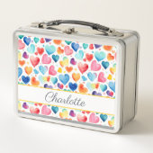 Hart Waterkleur Kleurrijk Cute Liefde Aangepaste N (Voorkant)