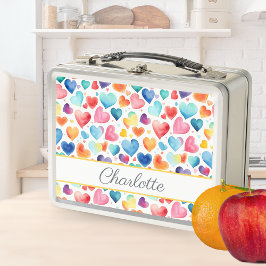 Hart Waterkleur Kleurrijk Cute Liefde Aangepaste N