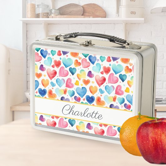 Hart Waterkleur Kleurrijk Cute Liefde Aangepaste N