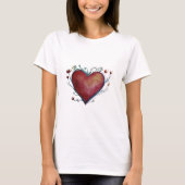 Hart Waterverf Art T-shirt voor dames (Voorkant)