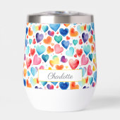 Hart Waterverf Kleurrijke Schattigee Liefde Custom (Voorkant)