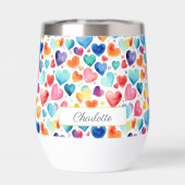 Hart Waterverf Kleurrijke Schattigee Liefde Custom (Achterkant)