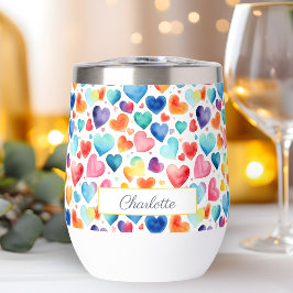 Hart Waterverf Kleurrijke Schattigee Liefde Custom