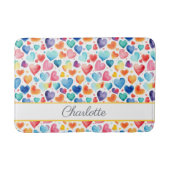 Hart Waterverf Kleurrijke Schattigee Liefde Custom Badmat (Voorkant)