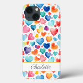 Hart Waterverf Kleurrijke Schattigee Liefde Custom Case-Mate iPhone Case (Achterkant)