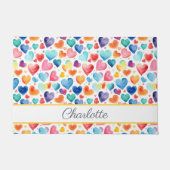 Hart Waterverf Kleurrijke Schattigee Liefde Custom Deurmat (Voorkant)