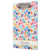 Hart Waterverf Kleurrijke Schattigee Liefde Custom Klembord (Links)