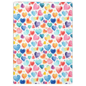 Hart Waterverf Kleurrijke Schattigee Liefde Custom Klembord (Achterkant)